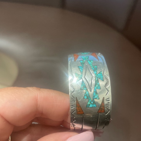 Sterling Silver with Garnet and Turquoise - Picture 5 of 6